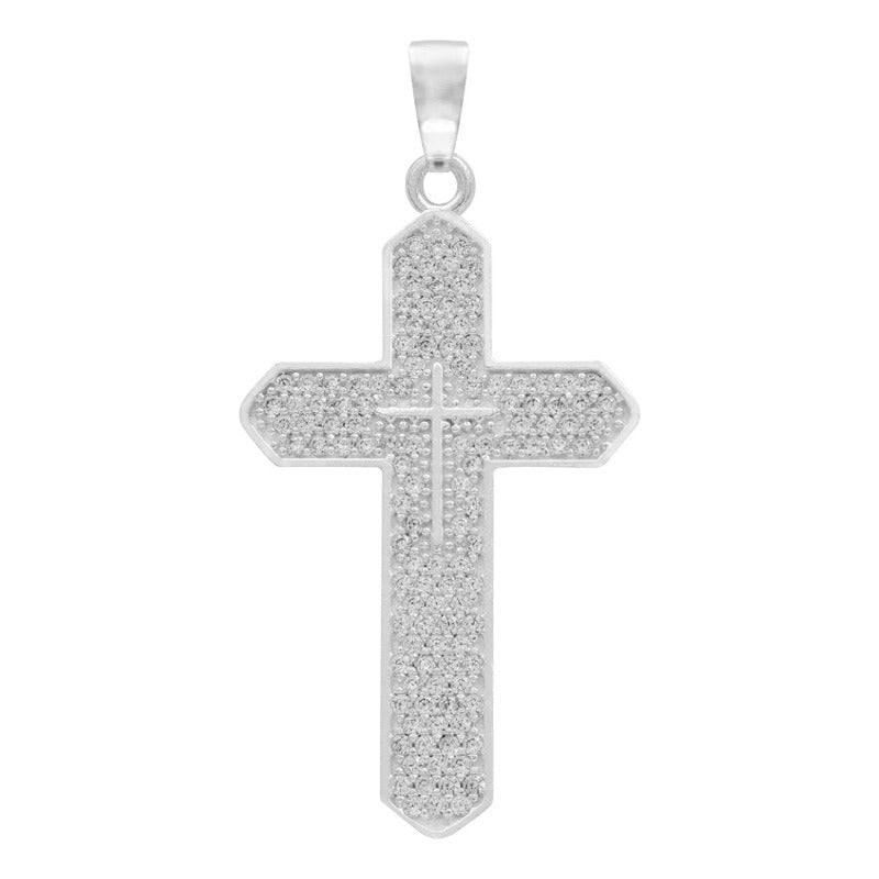 Dije Cruz Zirconias Hombre Mujer Regalo Plata 925 4.5 Cm