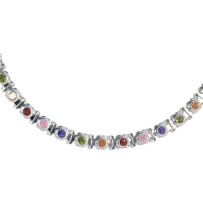 Pulsera Con Zirconias De Colores En Plata 925