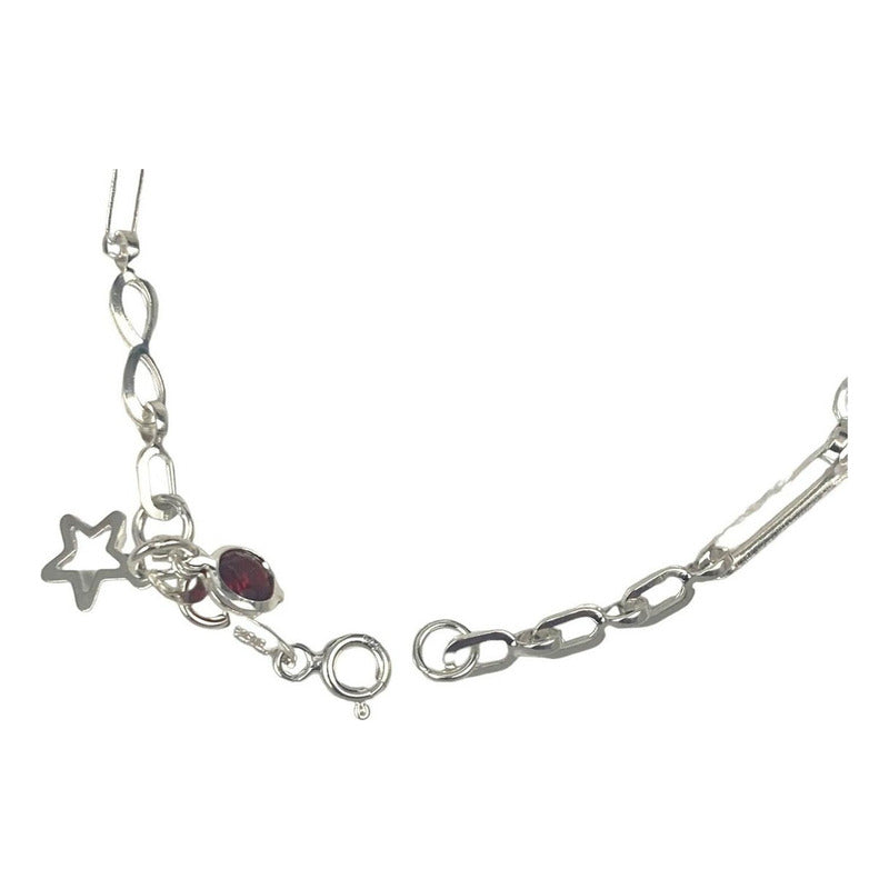 Pulsera Ajustable Corazon Amor Infinito Estrella Plata 925