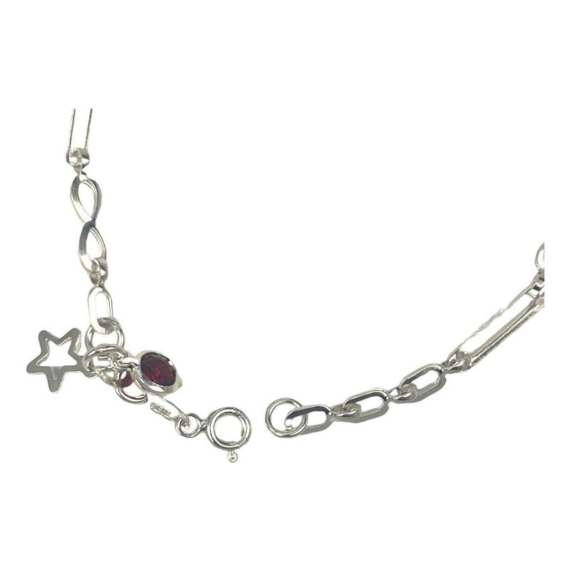 Pulsera Ajustable Corazon Amor Infinito Estrella Plata 925