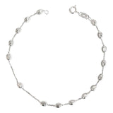 Tobillera Bola Con Eslabon Cuadrado Plata Ley 925