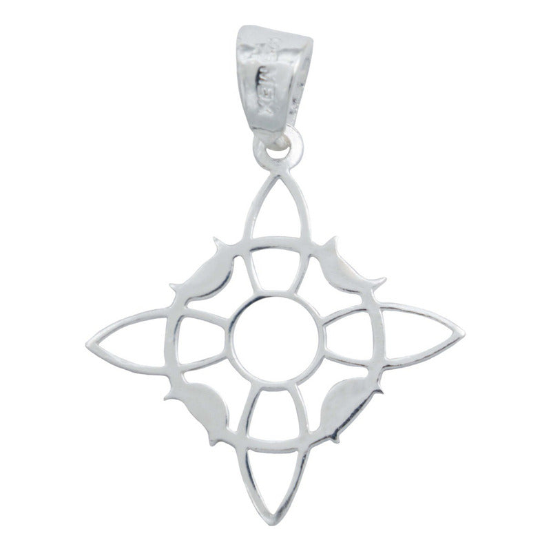 Dije Nudo Bruja Liso Fases Lunares Ligero Mujer Plata 925 Plateado