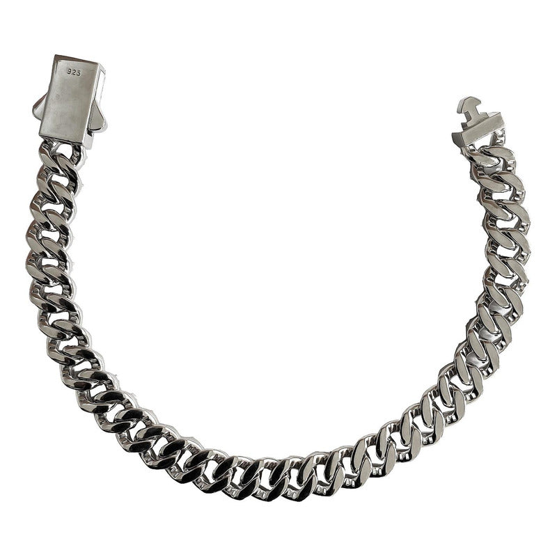 Pulsera Cubana Hombre Zirconias Piedra Made In Thailand S925