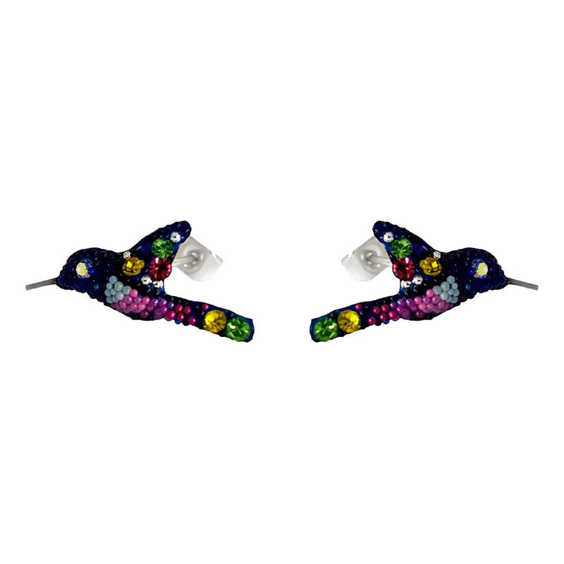 Collar Aretes Colibrí Artesanal Zirconias Plata Ley 925