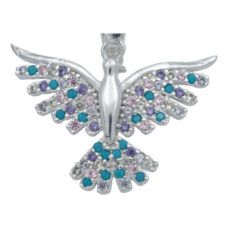 Dije Colibri Mediano Zirconias Amor Regalo Mujer Plata 925
