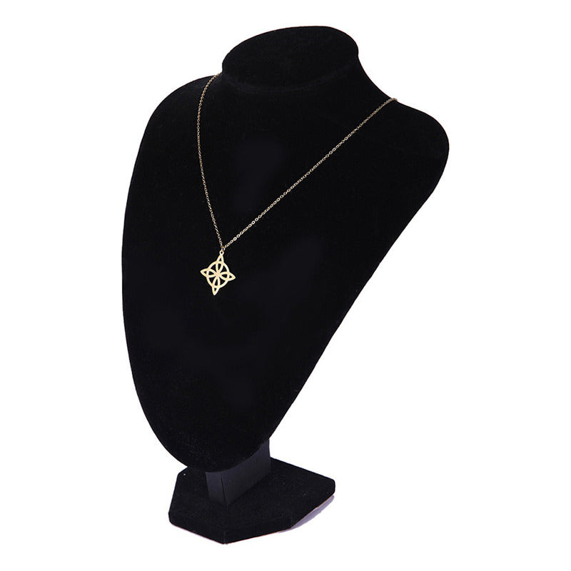 Dije Collar Mediano Nudo Bruja Celta Liso Acero Inoxidable