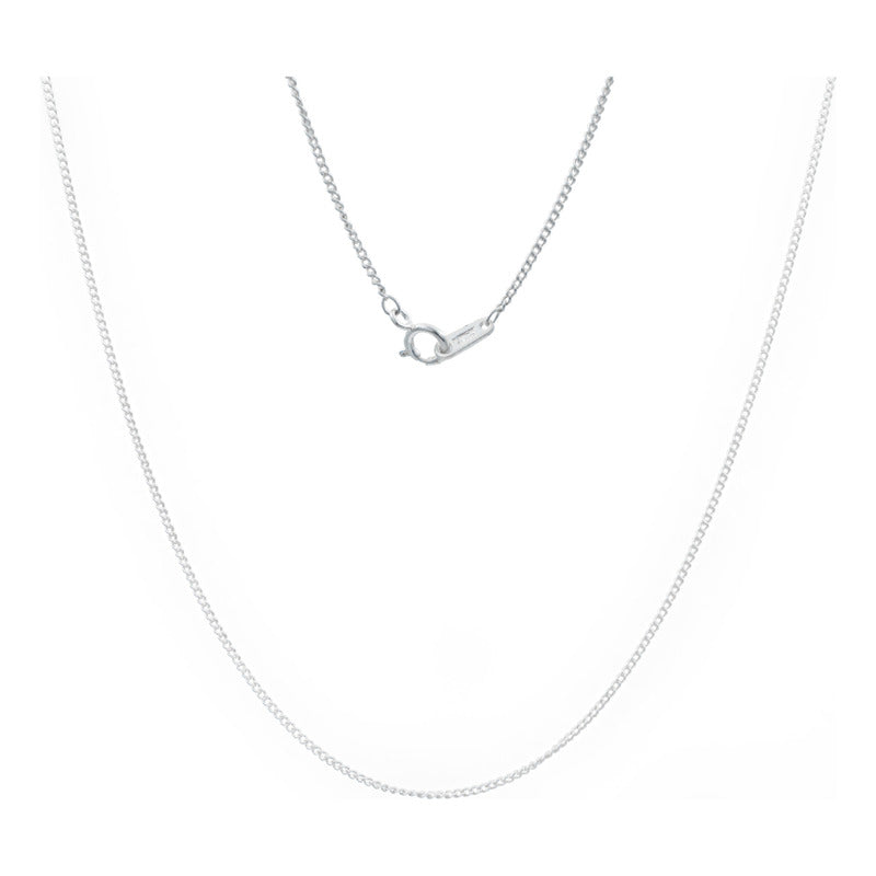 Cadena Collar Barbada De 45cm X 0.1cm De Plata Ley 925