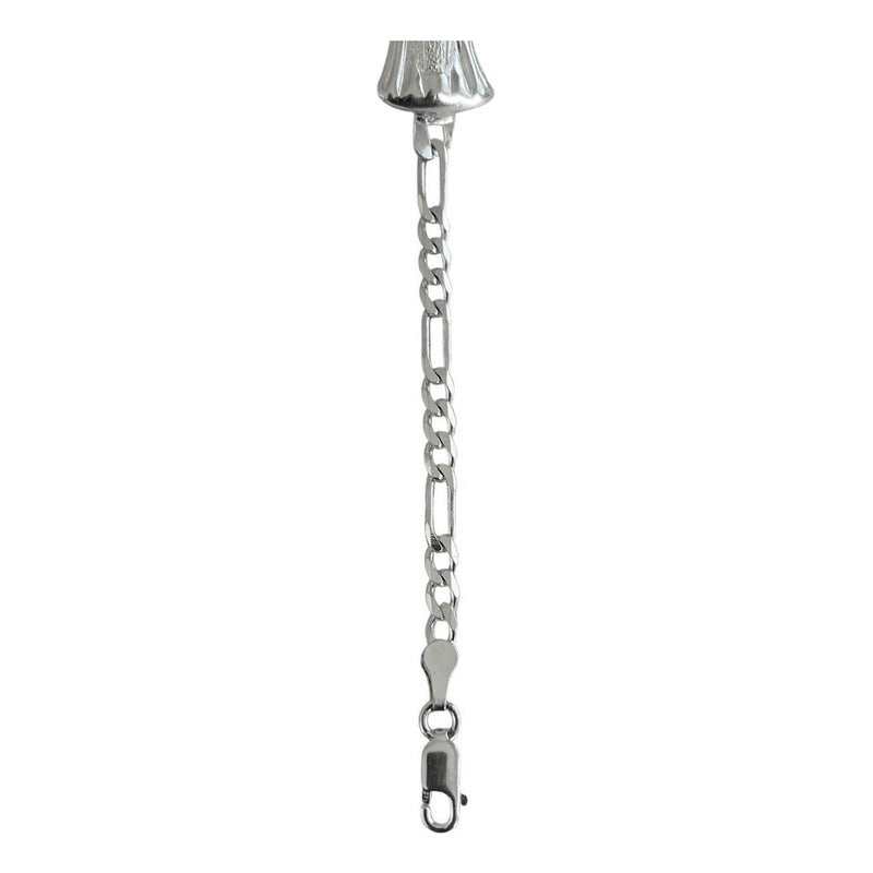 Pulsera Santa Muerte Grande Lisa Esclava Plata Ley 925