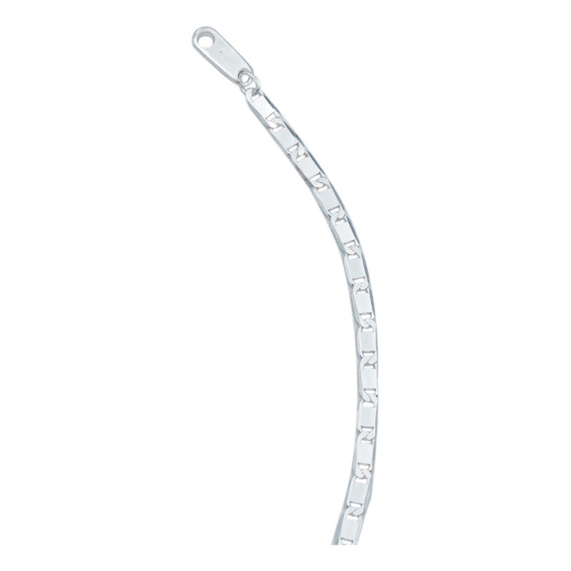 Pulsera Marinera Delgada Lisa Mujer Regalo Amor Plata S925 Plateado 6 Cm 19 Cm
