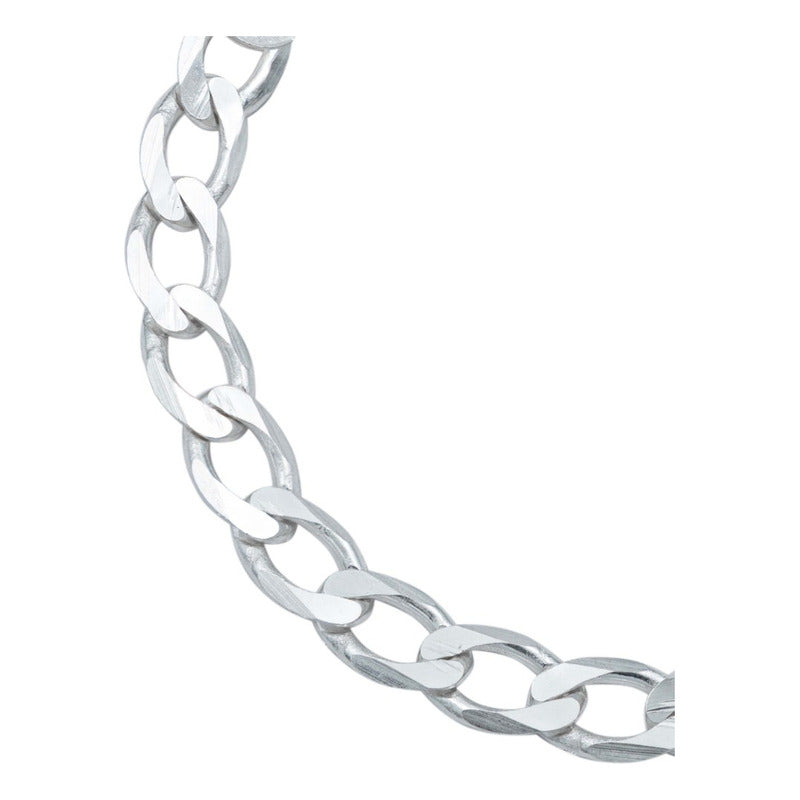 Pulsera Cubana Gruesa Lisa Regalo Hombre Plata 925 7 Mm