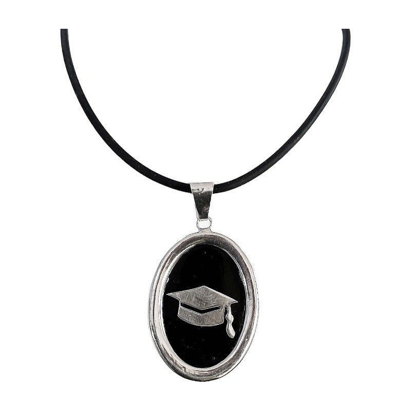 Collar Graduación Ajustable Caucho Encapsulada Plata 925