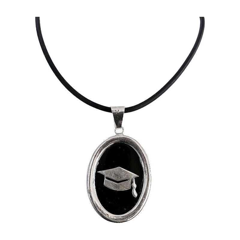 Collar Graduación Ajustable Caucho Encapsulada Plata 925