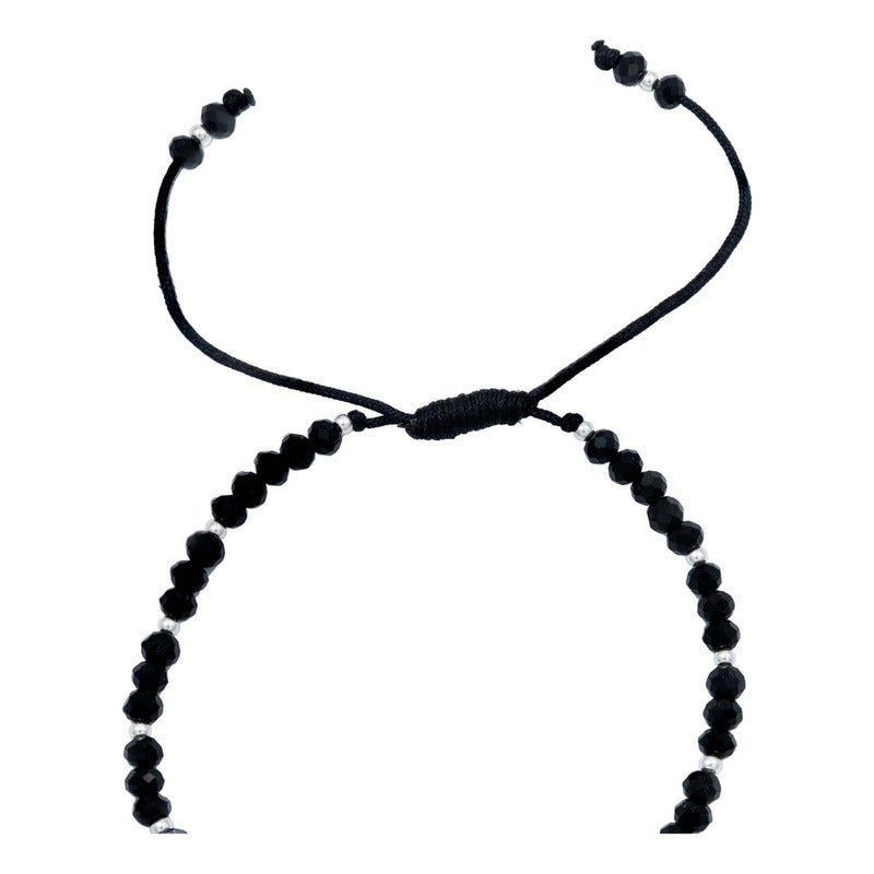 Pulsera Ajustable Nudo Bruja 7 Chakaras Ojo Turco Plata 925