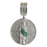 Medalla Premium San Judas Zirconias Plata Fina Ley 925
