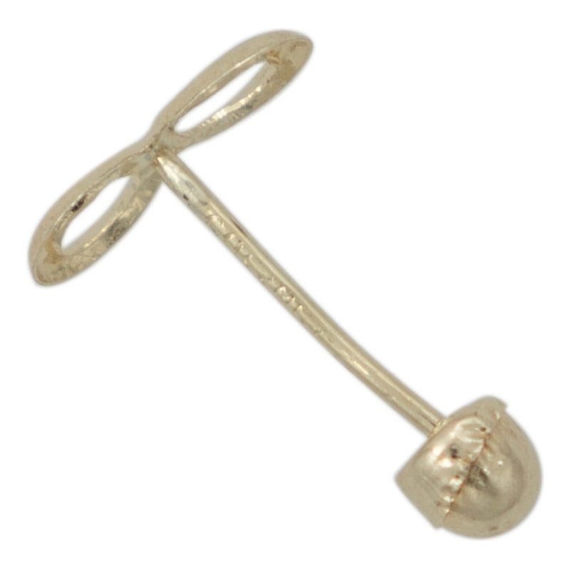Arete Broquel Chico Infinito Liso Mujer Regalo Oro 10k