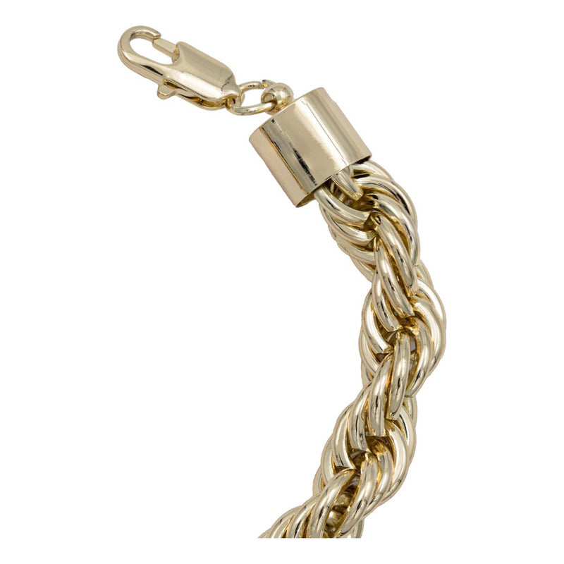 Pulsera Torsal Hombre Chapa De Oro 14k Calidad Premium 10 Mm