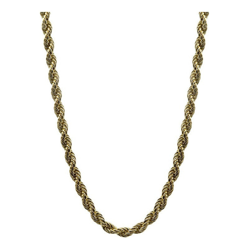 Cadena Torsal Hombre Chapa De Oro 14k Calidad Premium 5 Mm