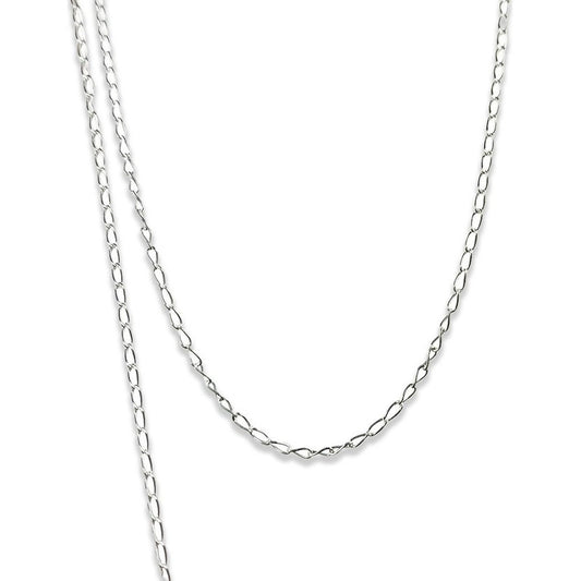 Cadena Tejido Semilla De Melon Plata 925 50cm X 0.2cm 52053