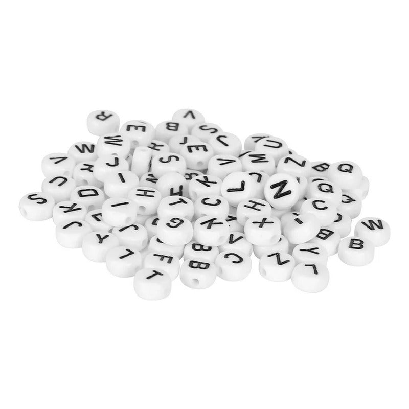 Armado Pulsera Bisuteria Letra 1200pzs + 100 Mts Hilo Nylon