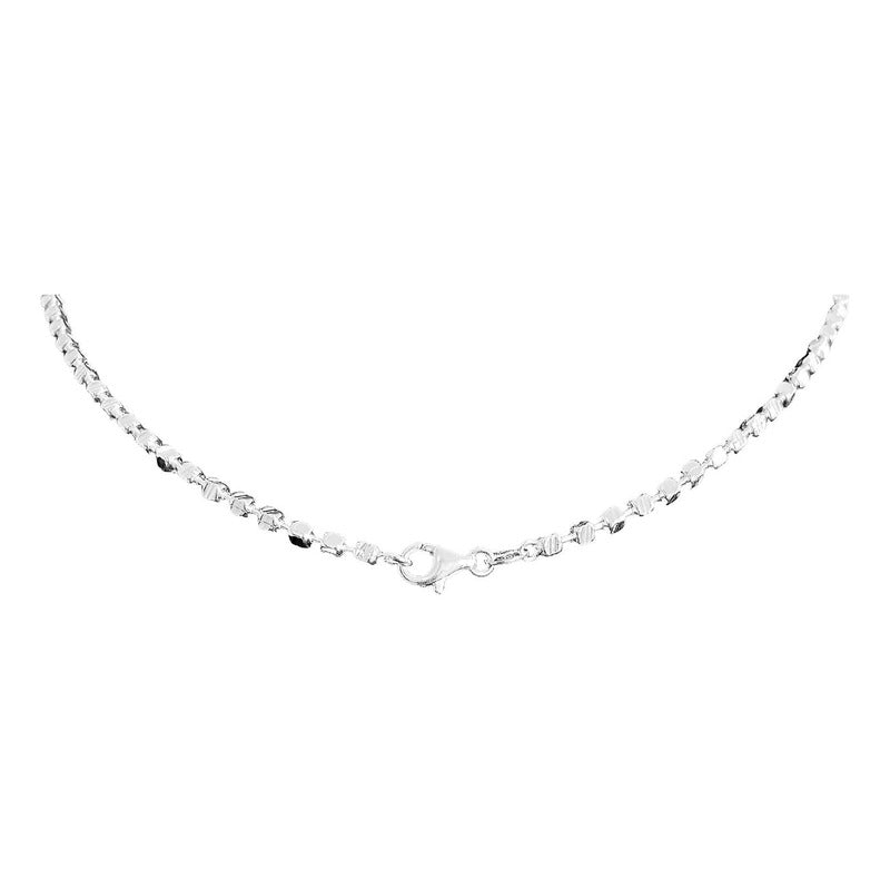 Collar Gargantilla Italiana De Cuadros S925 40 Cm X 2 Mm