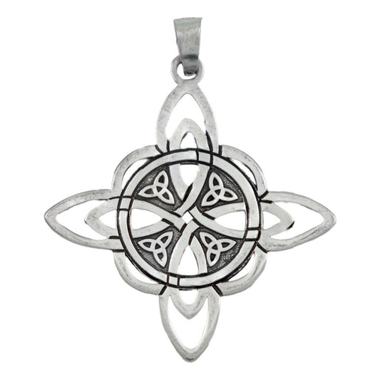 Dije Nudo Bruja Grande Celta Con Triquetas Mujer Plata 925 Plateado