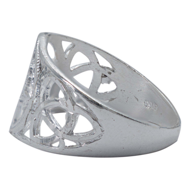 Anillo Grande Nudo De Bruja Triqueta Hombre Mujer Plata 925