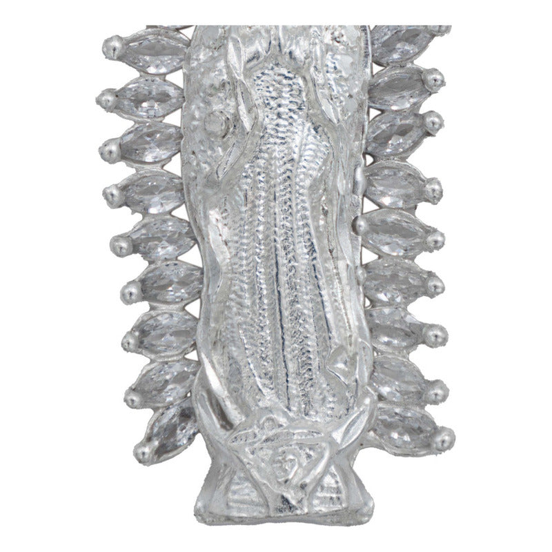 Dije Mediano Virgen De Guadalupe Zirconia Baguette Plata 925