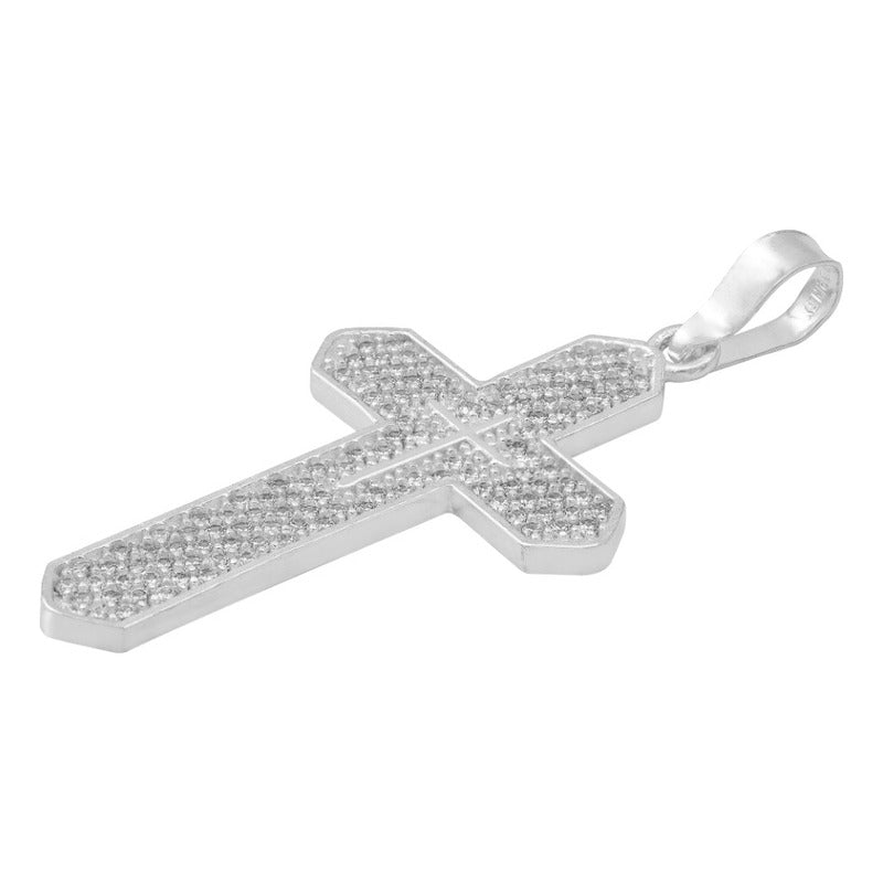 Dije Cruz Zirconias Hombre Mujer Regalo Plata 925 4.5 Cm