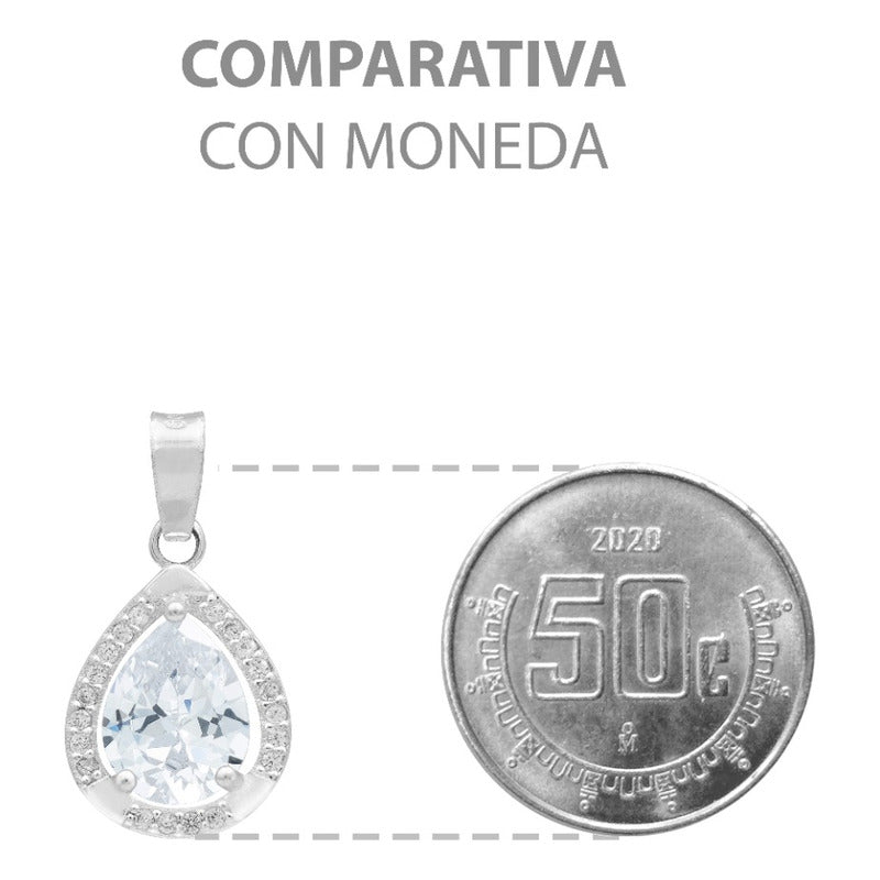 Dije Gota Zirconias Amor Mujer Regalo Joyería Moda Plata 925