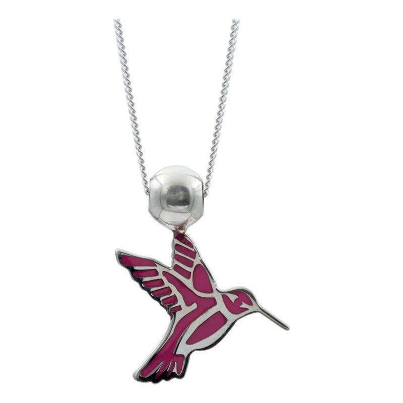 Collar Ajustable Colibri Esmaltado Mujer Regalo Plata 925