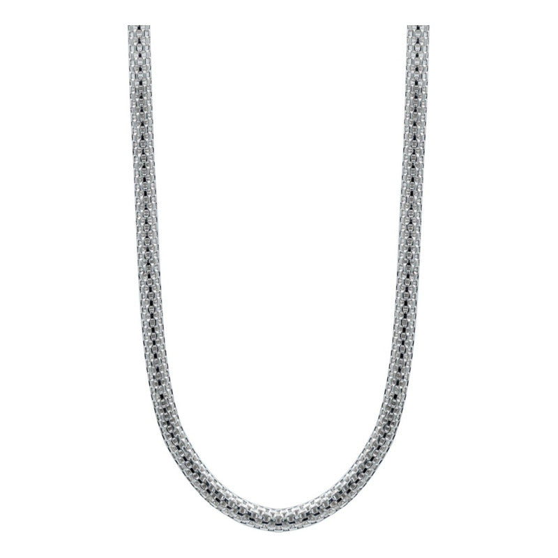 Cadena Tejido Malla Hombre Mujer Plata 925 60 Cm X 4 Mm