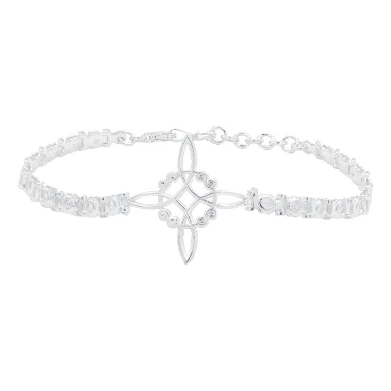 Pulsera Nudo De Bruja Con Zirconias De Colores En Plata S925