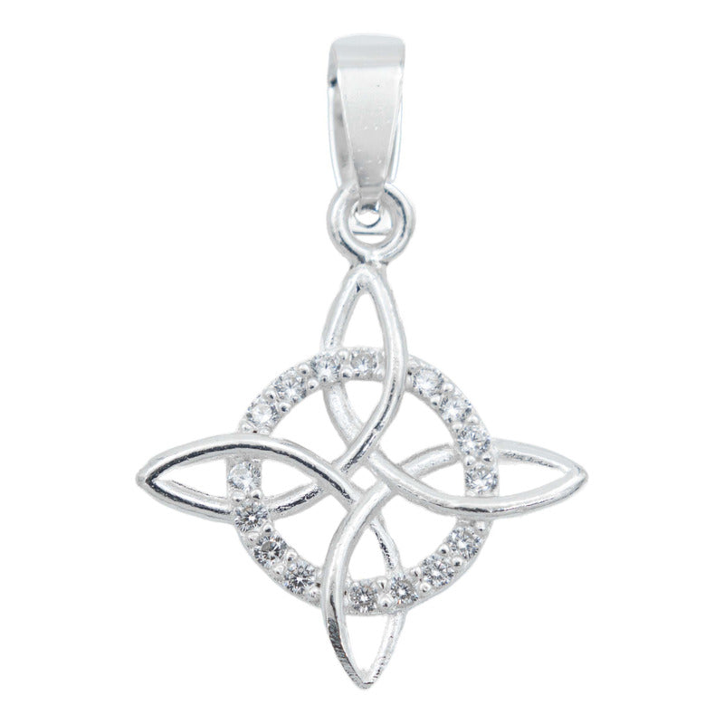 Dije Nudo Bruja Plata Solida 925 + Cadena 55 Cm Plata S925