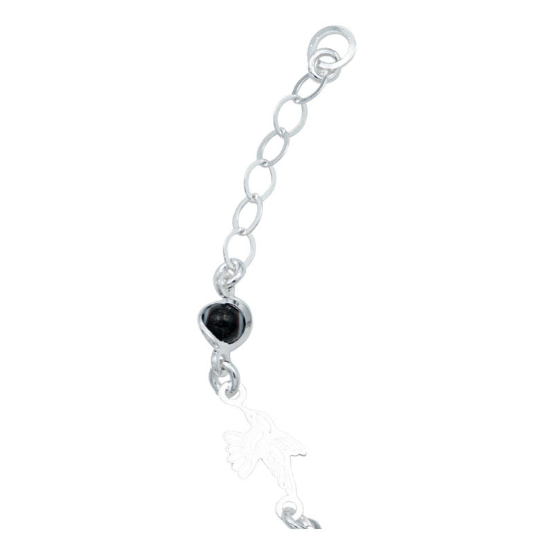 Pulsera Ajustable Colibri Ojo Turco Mujer Regalo Plata 925
