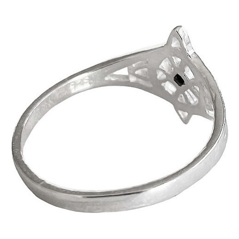 Anillo Nudo De Bruja Con Zirconia De Color Plata Solida 925