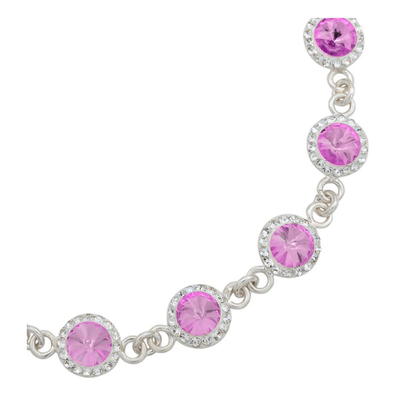 Pulsera Zirconias Piedras Mujer Dama Amor Regalo Plata 925