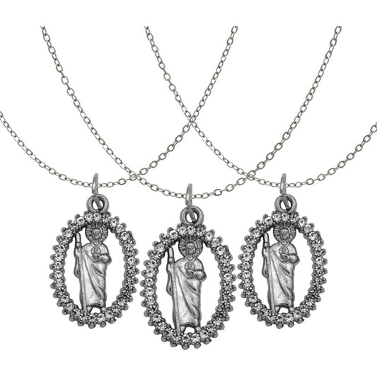 3 Collares San Judas Piedras Con Cadena Cadena Hombre Mujer