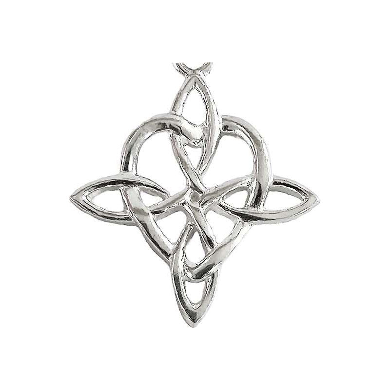 Dije Grande Nudo De Bruja Celta Corazon Liso Plata Ley 925 Plateado Alto/ancho 3.7 Cm X 2.5 Cm