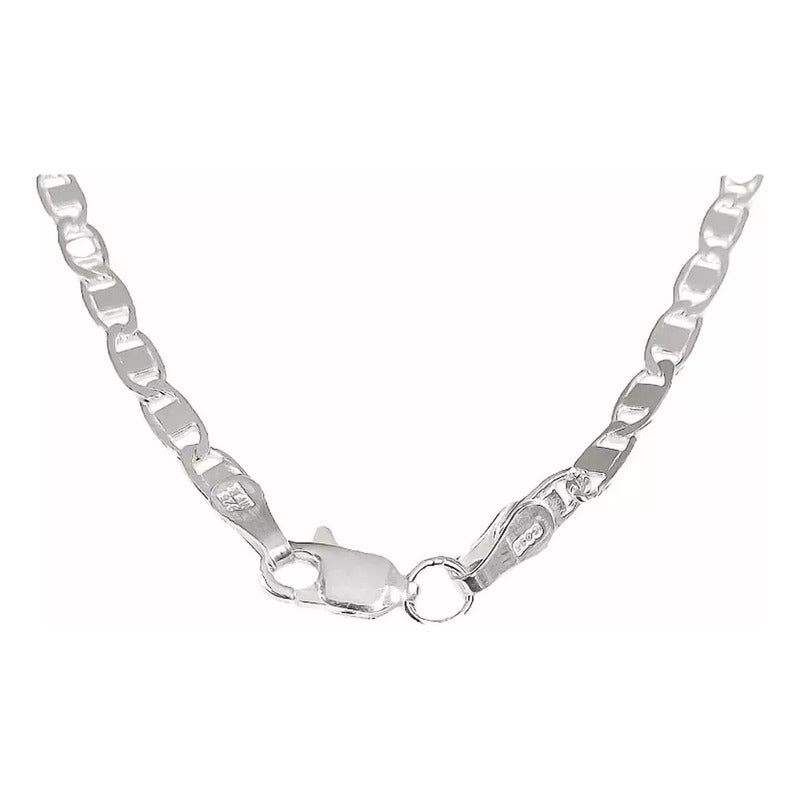 Cadena De Plata Ley S925 Marinera Lisa 60 Cm X 4 Mm