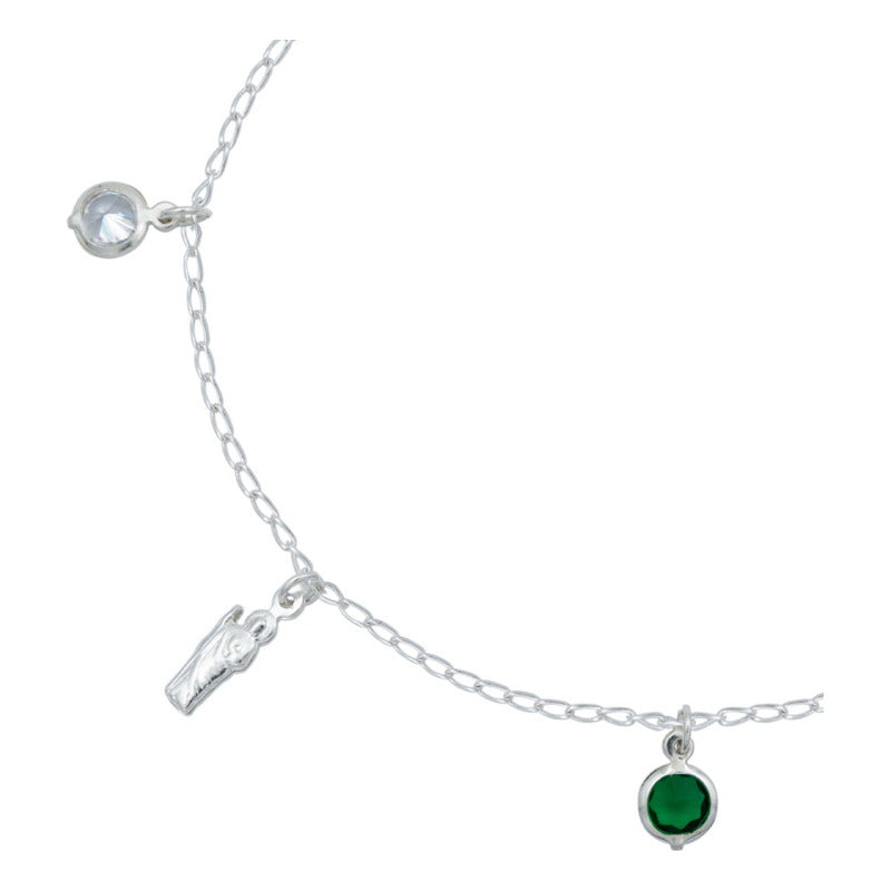 Pulsera San Judas Tadeo Colgante Zirconias Plata 925