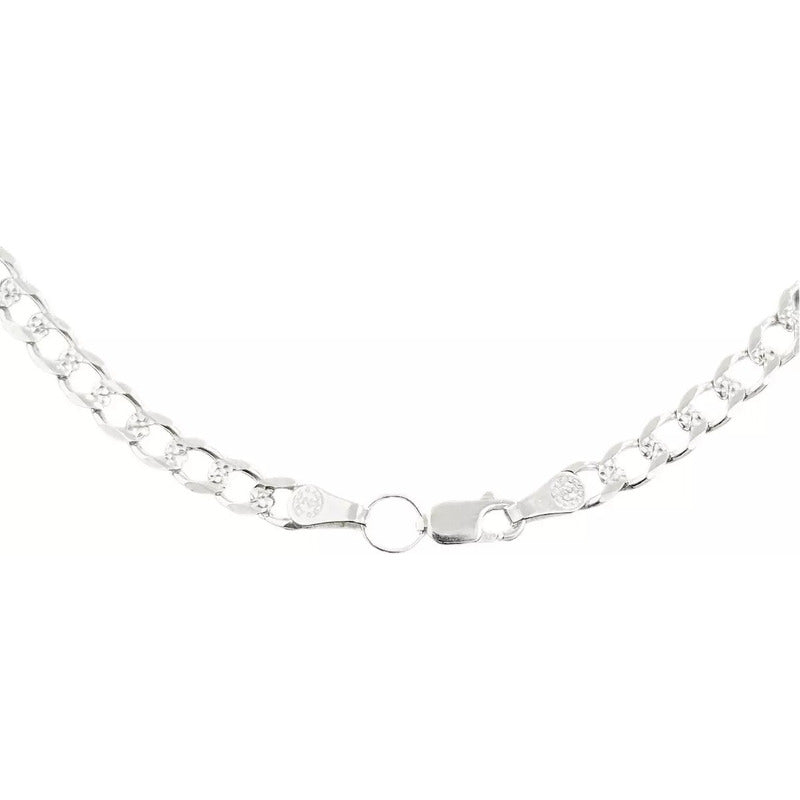 Cadena Cubana Diamantada Barbada Hombre Platas925 65cm X 5mm