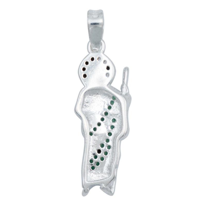 Dije San Judas Tadeo Chico Premium Zirconia Plata 925 Cadena