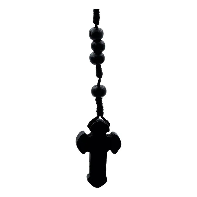 Rosario Misterios Madera San Benito Cristo Virgen Grabados San Judas Negro