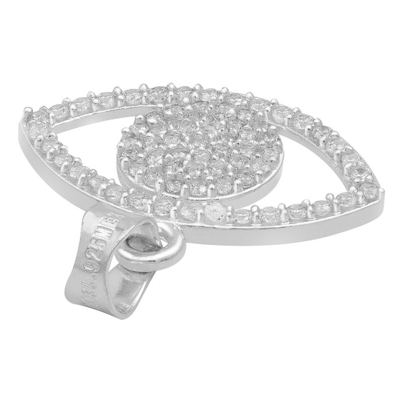 Dije Ojo Turco Zirconias Esoterico Suerte Amuleto Plata 925