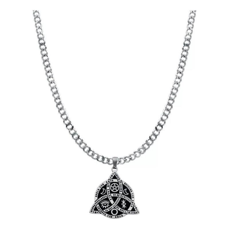 2 Pzs Collar Nudo Bruja Celta Vikingo Triqueta Amuleto Inox