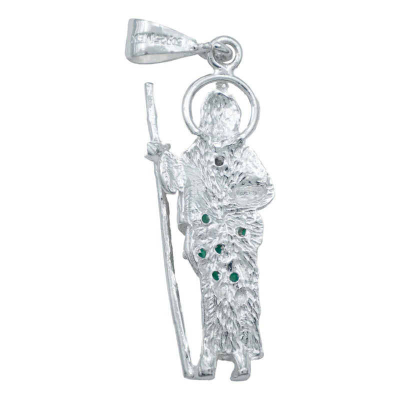 Dije Chico San Judas Zirconias Unisex Plata Ley 925 4.7 Cm