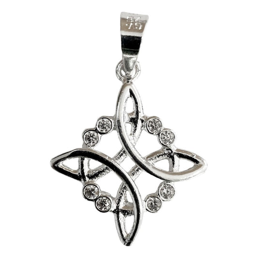 Dije Nudo De Bruja 8 Zirconias Mujer Regalo Plata Ley 925