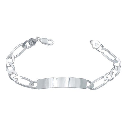 Pulsera Esclava Figaro 3x1 Gruesa Hombre Plata 925 7 Mm