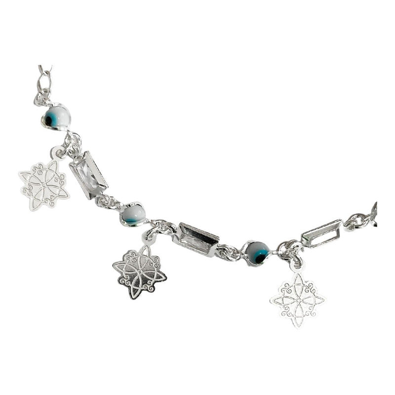 Pulsera Ajustable Nudo De Bruja Laser Zirconias Plata 925