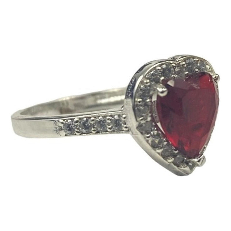 Anillo Solitario Corazón Compromiso Promesa Plata 925